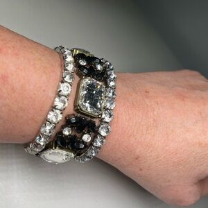 Bracelets 3 Stretch Rhinestone and Black